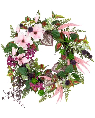 Northlight Succulent & Fern Artificial Floral Wreath In Green