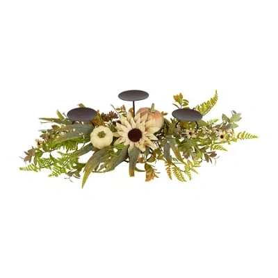 Northlight Sunflower And Pumpkins Candle Holder In Multi