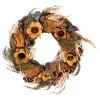 Northlight Sunflower And Wheat Artificial Fall Harvest Wreath In Multi