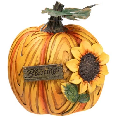 Northlight Sunflower Blessings Pumpkin Fall Harvest Decoration In Orange