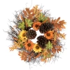 Northlight Sunflowers And Pine Cones Fall Artificial Thanksgiving Wreath, 24-inch, Unlit In Multi