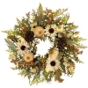 Northlight Sunflowers And Pumpkins Artificial Fall Harvest Wreath In White