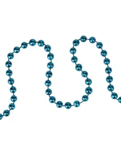 Northlight Teal Shiny Metallic Faceted Beaded Christmas Garland In Blue