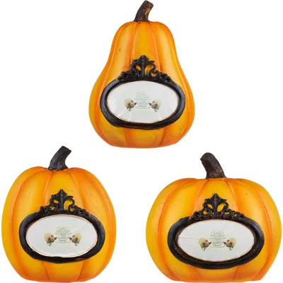 Northlight "thanks, Today, Tomorrow, Always" Fall Harvest Pumpkin Decorations In Yellow
