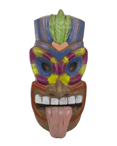 Northlight Tiki Man Sticking Tongue Out Hanging Wall Decoration In Brown