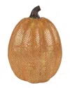 Northlight Touch Of Gold Textured Fall Harvest Pumpkin Decoration In Orange