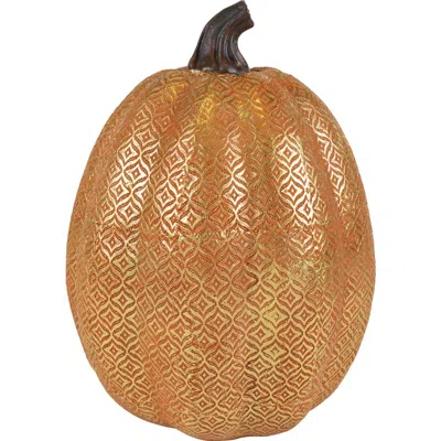 NORTHLIGHT NORTHLIGHT TOUCH OF GOLD TEXTURED FALL HARVEST PUMPKIN DECORATION