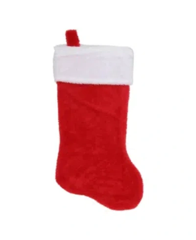 Northlight Traditional With Plush Trim Hanging Christmas Stocking In Red