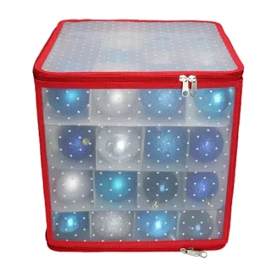 Northlight Transparent Zip Up Single Compartment Ornament Storage In Blue