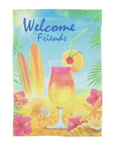 Northlight Tropical Welcome Friends Outdoor House Flag In Blue