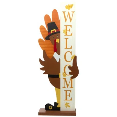 Northlight Turkey Welcome Fall Harvest Outdoor Porch Sign In Multi
