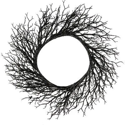 Northlight Twig Artificial Halloween Wreath In Black
