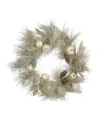 Northlight Unlit Champagne Gold Tone Pomegranate And Apple Pine Needle Christmas Wreath In Gold