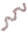 Northlight Unlit Christmas Candy Cane Wrapped Tinsel Garland In Silver-tone