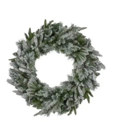 Northlight Unlit Flocked Mixed Colorado Pine Artificial Christmas Wreath In Green