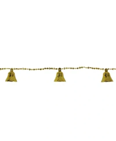 Northlight Unlit Shiny Gold Tone Bell Beaded Artificial Christmas Garland Set
