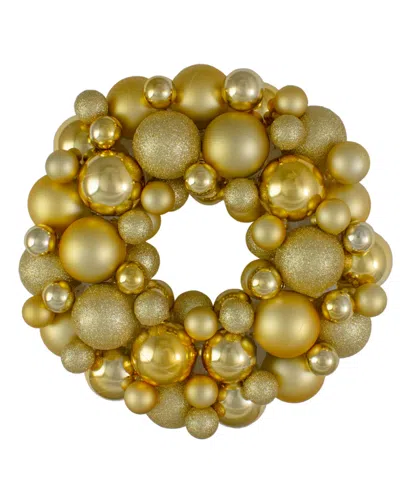 Northlight Vegas Gold 3-finish Shatterproof Ball Christmas Wreath