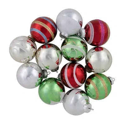 Northlight Vintage Glass Ball 12-pc. Christmas Ornament In Multi