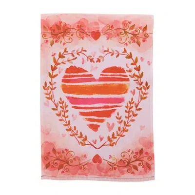 Northlight Watercolor Heart Garden Flag In Red