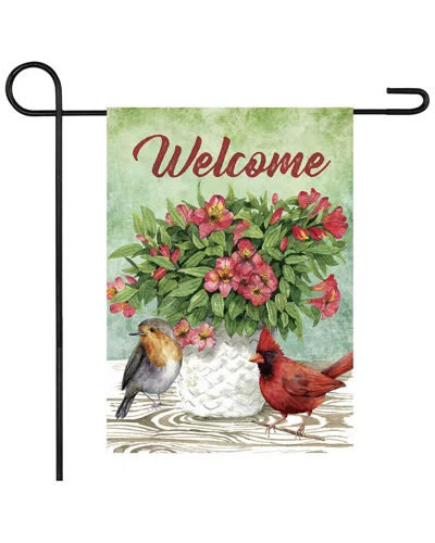 Northlight Welcome Cardinal Bird & Spring Bouquet Flag In Green