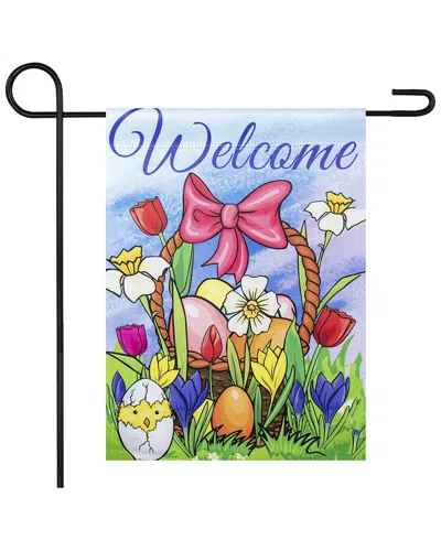 Northlight Welcome Easter Basket Outdoor Garden Flag In Multi