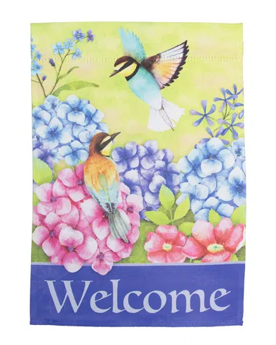 Northlight Welcome Floral Hummingbird Outdoor House Flag In Multi