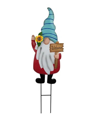 Northlight Welcome Gnome Outdoor Garden Stake In Blue