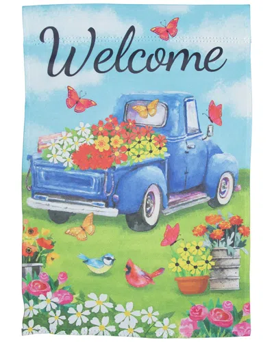 Northlight Welcome Pickup Truck With Flowers Outdoor House Flag In Multi