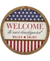 Northlight Welcome To Our Backyard Americana Framed Wall Sign, 11.75" In Red