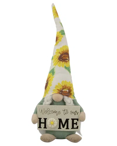 Northlight 15.5" Welcome To Our Home Spring Gnome With Sunflower Hat In White