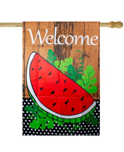 Northlight Welcome Watermelon Slice Spring Outdoor House Flag 28" X 40" In Red