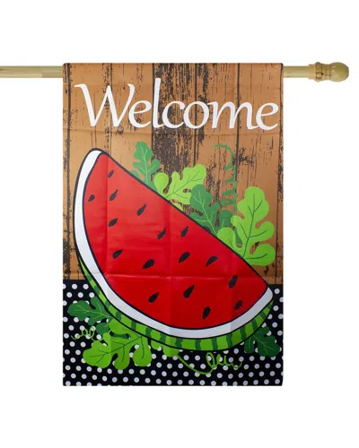 Northlight Welcome Watermelon Spring Outdoor House Flag In Red