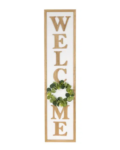 Northlight Welcome Wooden Framed Outdoor Porch Sign In Brown