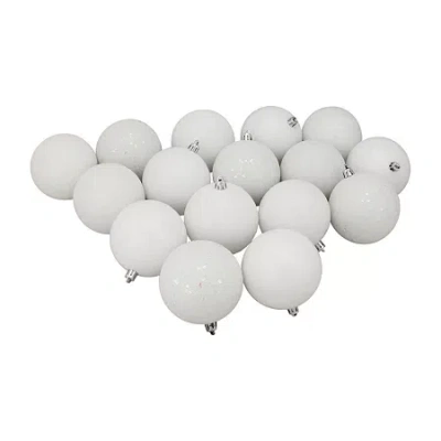 Northlight White 4-finish Ball 16-pc. Christmas Ornament