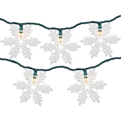 Northlight White Glittered Snowflakes Christmas Lights