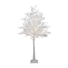 Northlight White Led Lighted Floral Artificial Warm White Lights 5 Foot Pre-lit Christmas Tree In White