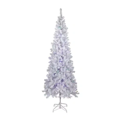 Northlight White Winston Artificial Multi Led Lights 7 1/2 Foot Pre-lit Pine Christmas Tree