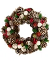 Northlight White Wooden Artificial Christmas Wreath In Brown