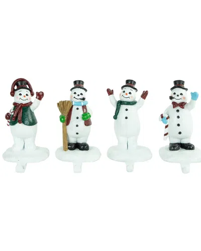 Northlight Winter Ready Glitter Snowman Christmas Stocking Holders In White