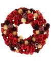 Northlight Wooden Artificial Christmas Wreath In Red