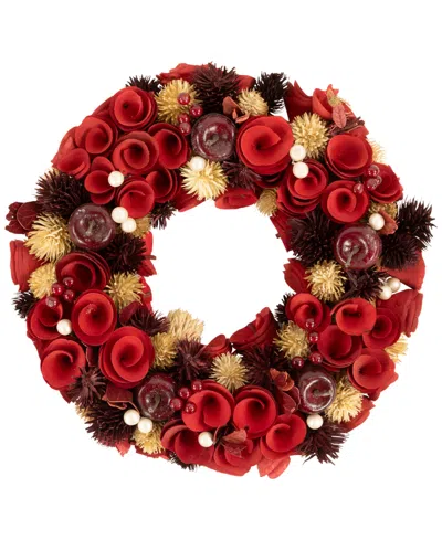 Northlight Wooden Artificial Christmas Wreath In Red