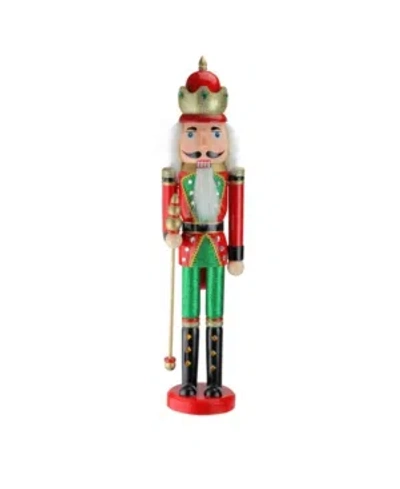 Northlight Wooden Christmas Nutcracker King With Scepter In Red