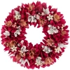Northlight Wooden Floral Spring Wreath With Berries In Red