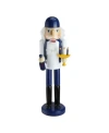 Northlight Wooden Hanukkah Nutcracker With Menorah And Dreidel In Blue