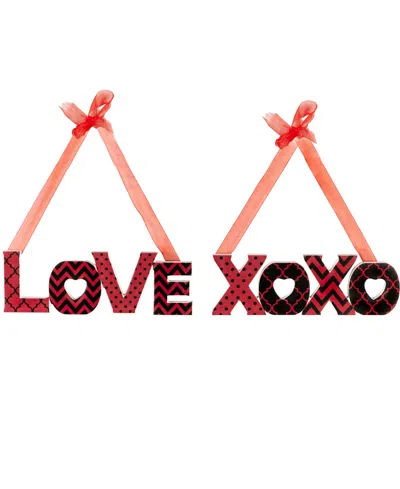 Northlight Wooden "love" And "xoxo" Valentine's Day Wall Decorations, 8" In Red