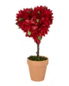 Northlight 14.5" Artificial Mixed Floral Valentine's Day Potted Topiary In Red