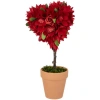 Northlight 14.5" Artificial Mixed Floral Valentine's Day Potted Topiary In Red