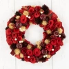 Northlight Wooden Artificial Christmas Wreath In Red