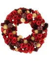 Northlight Wooden Artificial Christmas Wreath In Red
