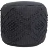 Northlight Woven Cotton Textured Round Pouf